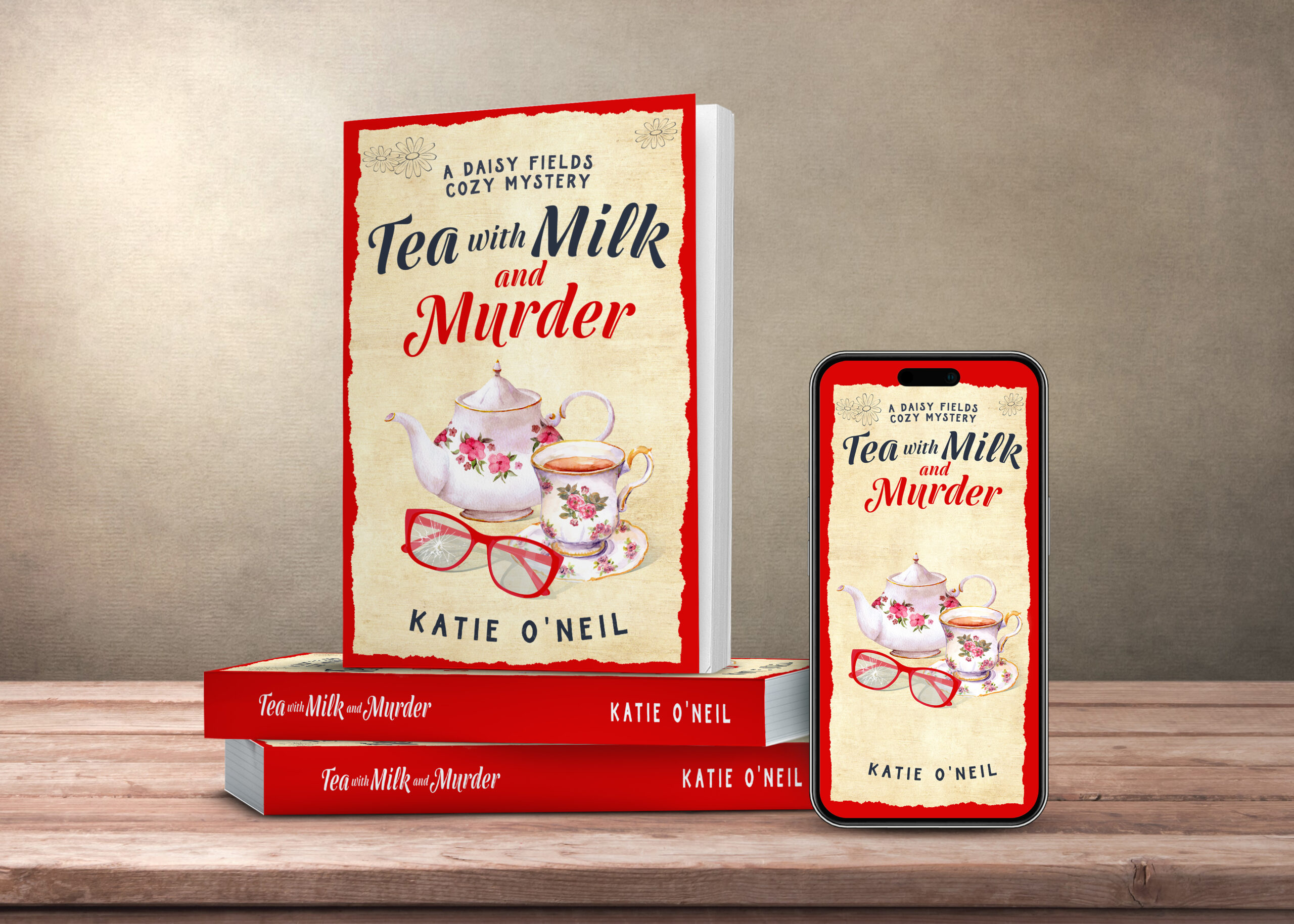 Tea with milk and murder in book form and on phone screen